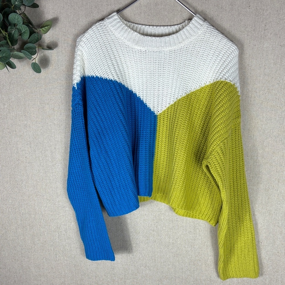 Sincerely Jules > New with Tag Color Block Cropped Sweater Medium - Picture 5 of 9
